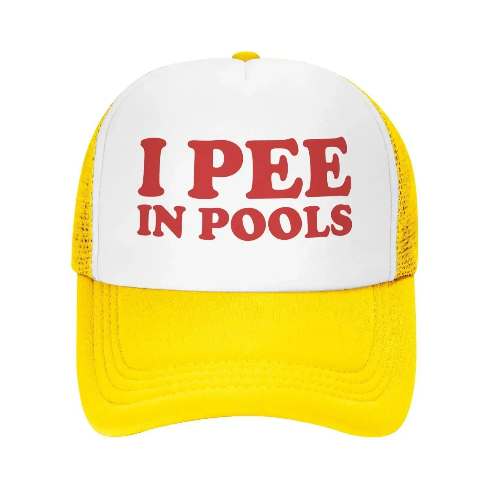 Zomer Ik Plas In Zwembaden Grappige Durf Gag Cadeau Grap - Volwassen Trucker Pet Hoed Zwart Unisex Baseball Petten Veelkleurig Adjustable white