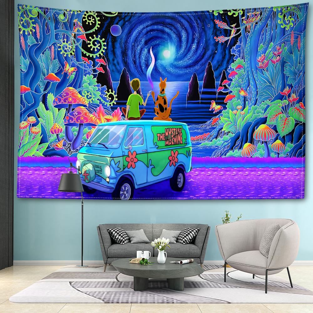 VIKAMA Abstract Art Wall Tapestry Cartoon Mushroom Forest Wall Hanging Bohemian Style Bedroom & Living Room Home Decor 75X58CM(2.5X1.9FT