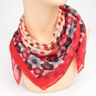 Women's Polka Dot Printed Small Square Chiffon Scarf: Elegant Versatile Neck-protective Wrap 65x65cm Dimensions