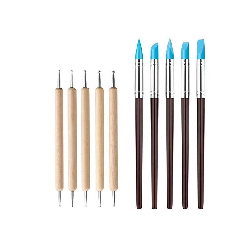 Dual-Ended Nail Art Dotting Pen & Wax Pencil Set - 5 Pieces