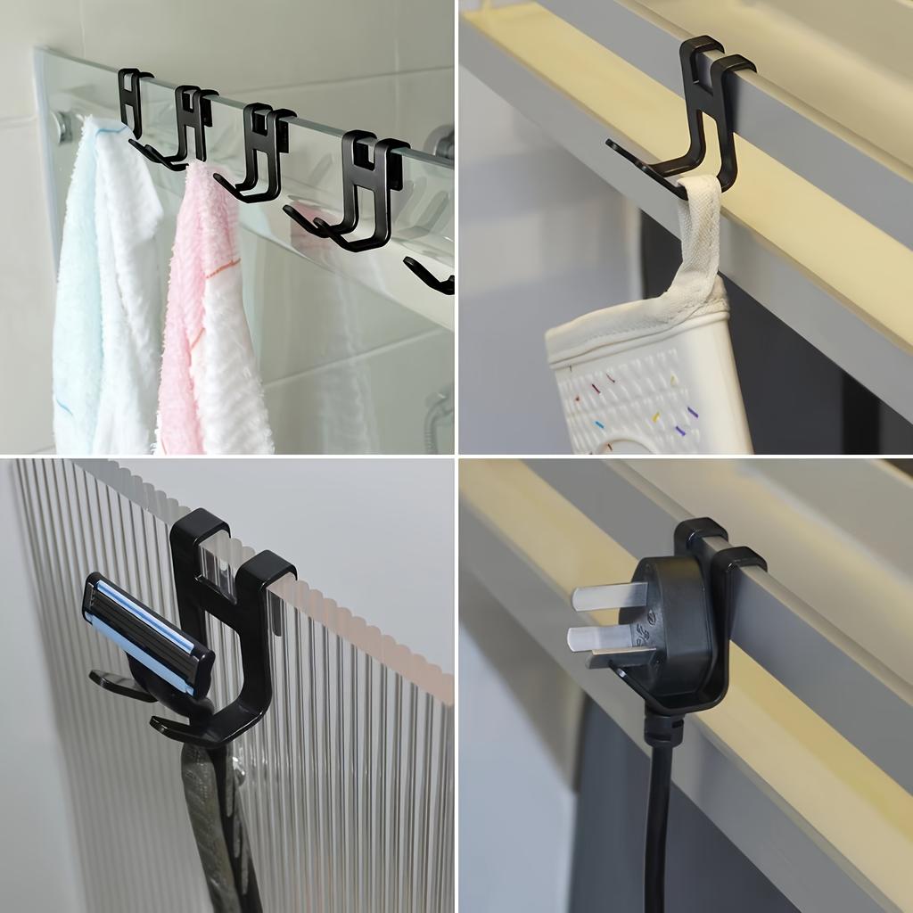 1pc Heavy Duty No Drill Bathroom Hooks - Metal Wall-Mounted Anti-Rust Storage Hooks for Hanging Baskets, Razors, Shower Sponge Boxes