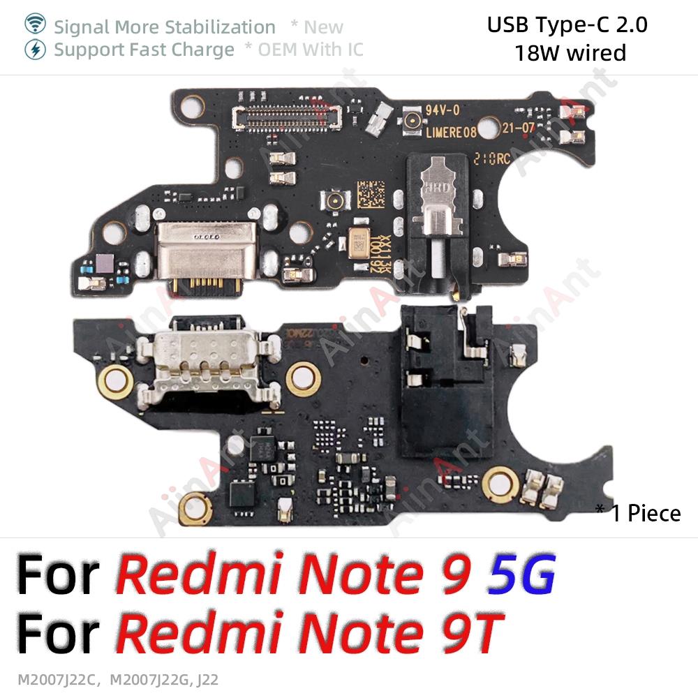 Aiinant Bottom USB Charger Board Dock Connector Charging Port Flex Cable For Xiaomi Redmi Note 6 7 8 9 7A 9A 9T 8T 9S Pro Plus
