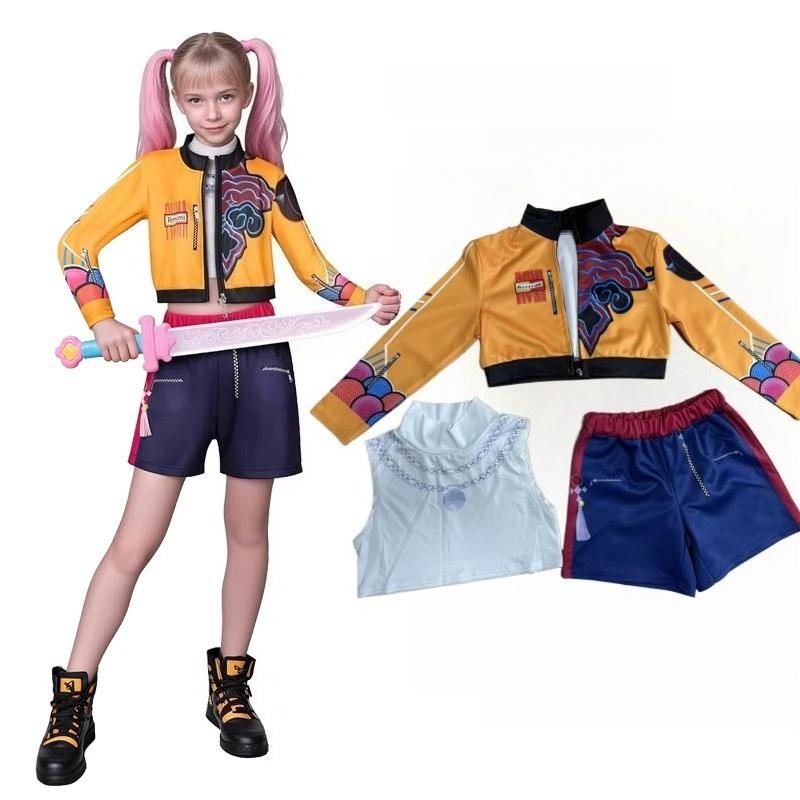Anime K-Pop Mira Rumi Zoey Cosplay Kostüme Mädchen Halloween Bühne 3D-Druckmuster Rollenspiel Kleidung
