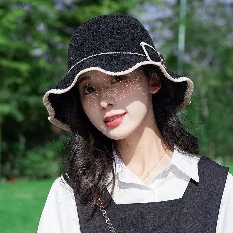 Summer Outdoor Sun Hat For Women With Wide Brim Foldable Breathable Polyester Sun Protection