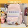 Girls Korean Style Backpack With Breathable Nylon Material For School And Travel