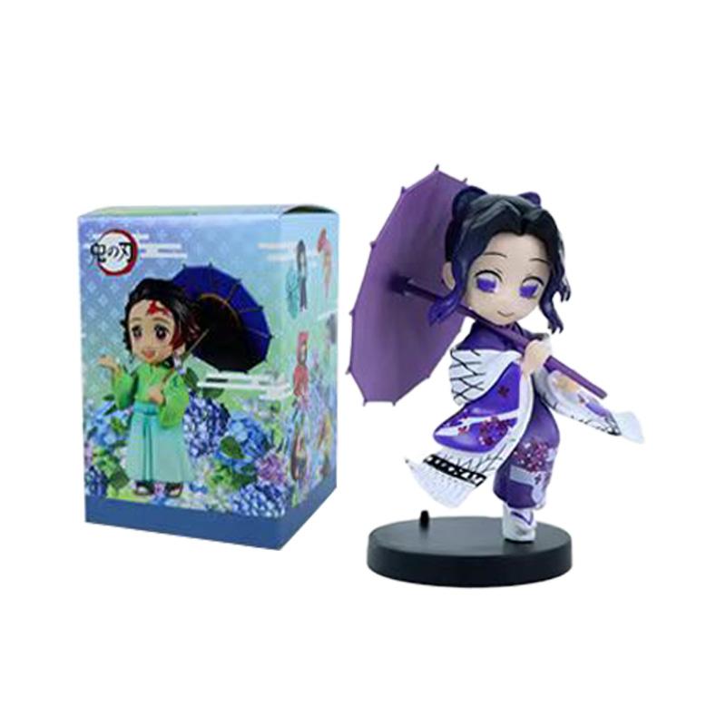12pcs Anime Demon Slayer Tanjiro Kamado Nezuko Christmas Halloween PVC blind box cartoon figure model ornament child gift Random Mystery Trendy