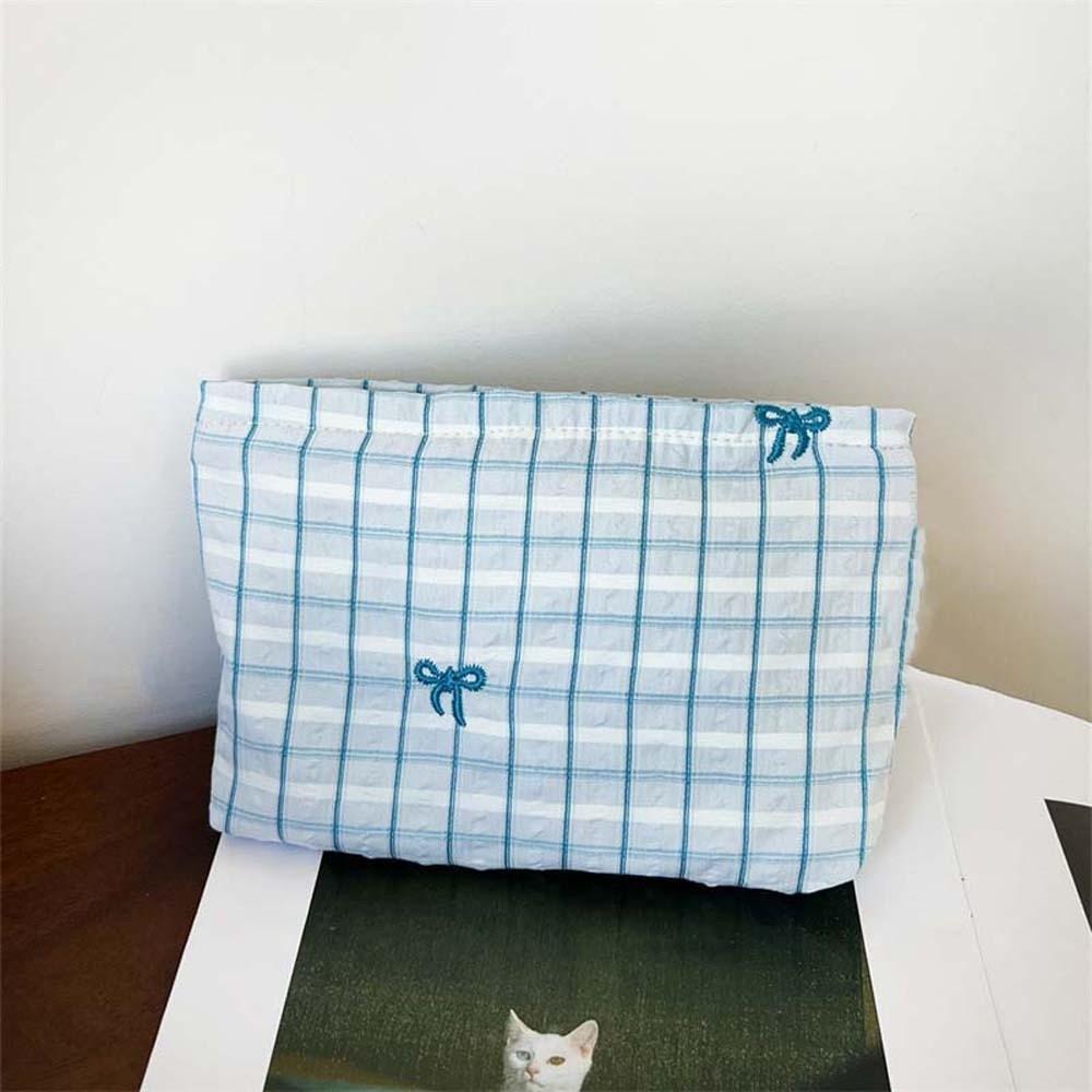 Soft Canvas Makeup Pouch Embroidered Pattern Toiletry Bag Cosmetic Organizer  Teen Girls Style 5