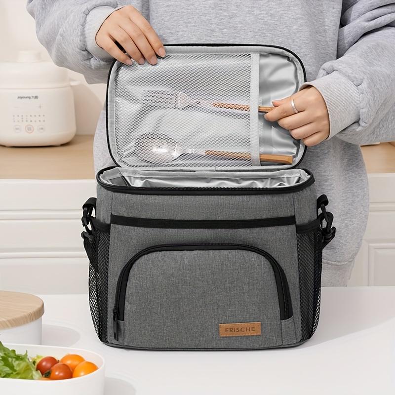 Multifunctional Insulated Lunch Bag, Waterproof, Large Capacity, Crossbody Strap, Ideal For Office, School, Picnic, Travel