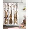 Happy Easter Shower Curtain Bunny Bathroom Curtains with Hooks, Waterproof Fabric Flower Carrot Rabbit Shower Curtains Set for Bathroom Bathtubs