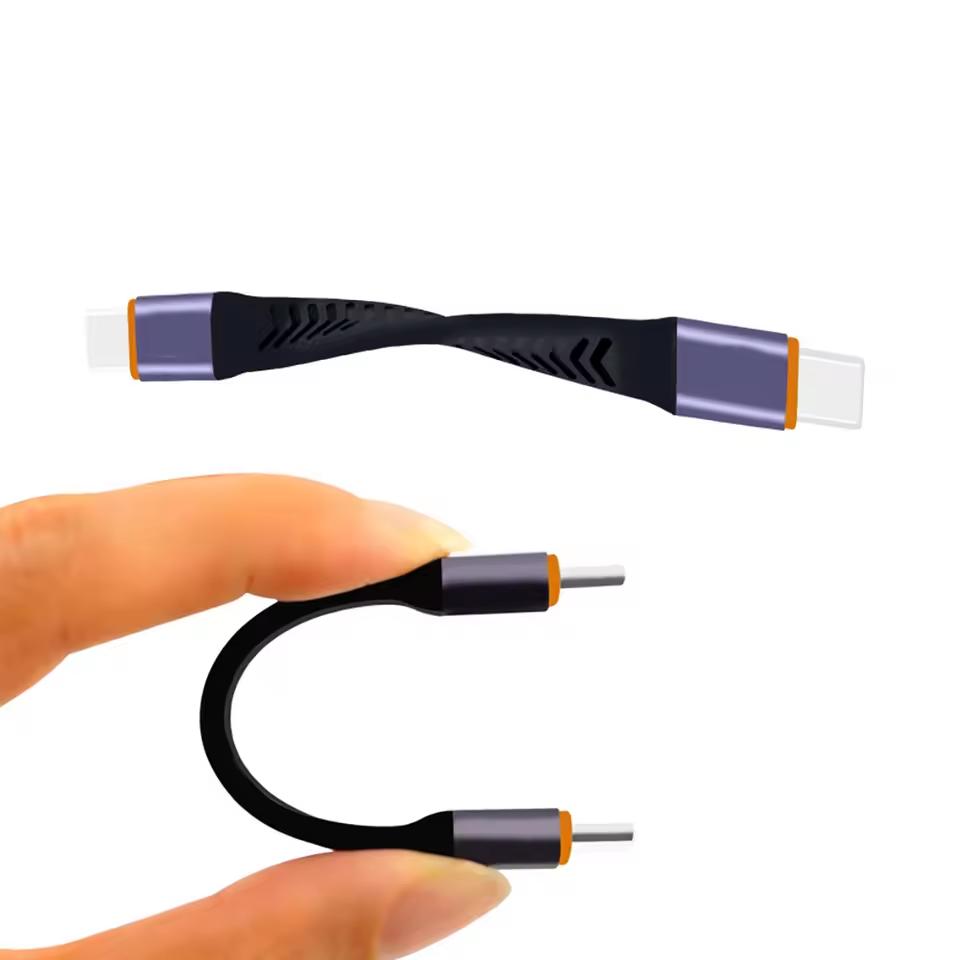 USB4 Short Cable PD100W USB3.2 Fast Charging USB Short Data Cable 20V 5A 40Gbps USB C To Type C Cable 8K 60Hz for SSD Powerbank