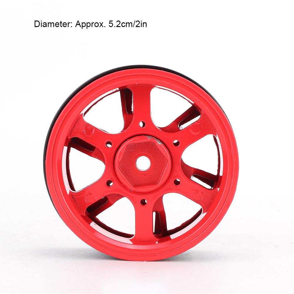 4Pcs 5.2CM Quality Metal Car Model Wheel Rims Hub High Strength for 1Celsius10 RC (black)