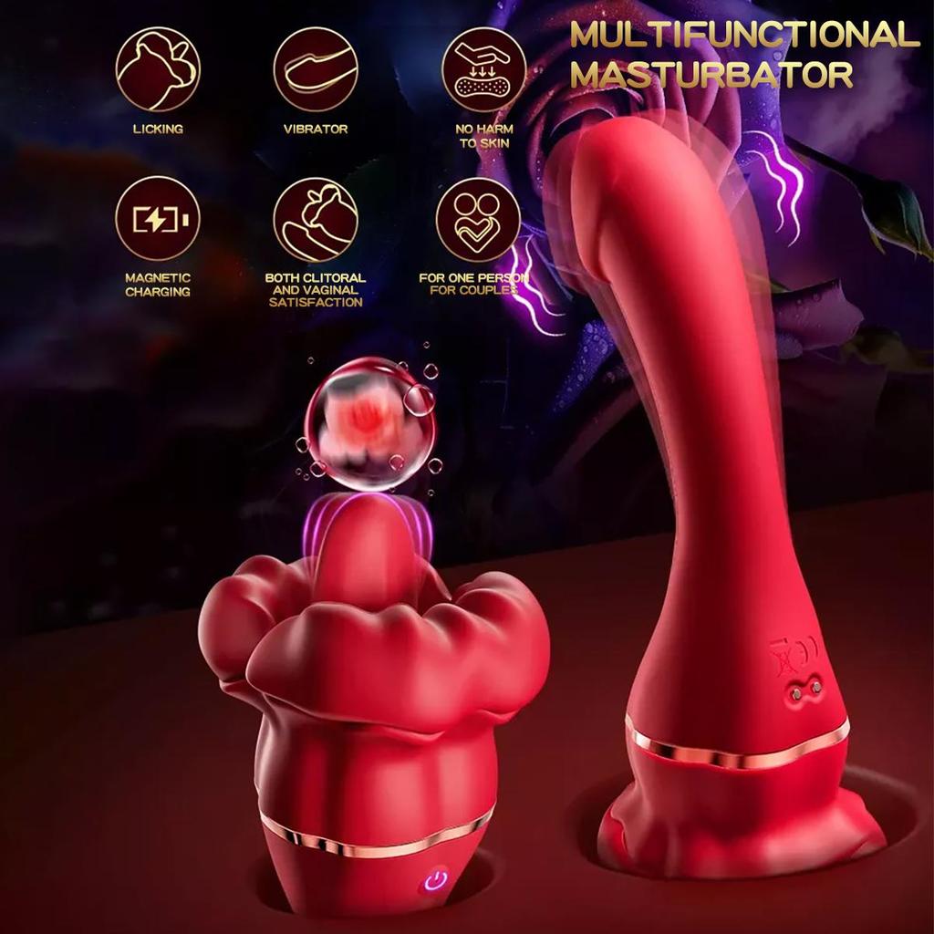 Tongue Licking Simulated Dildo Vibrator Female Masturbation Device Soothing Vagina Massage Anal Orgasm Sex Toys Adult Products