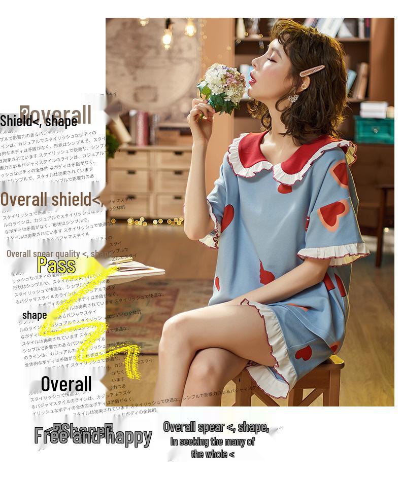 Women's Pure Cotton Short-Sleeve Pajama Set - Home Style, Clearance Event, Lightweight Design