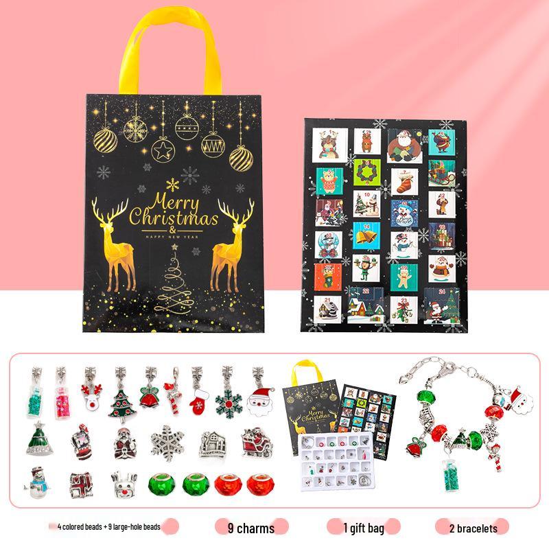 Christmas Jewelry Advent Calendar: 24 Compartments of Necklace, Bracelet & Stud Earrings Gift Box