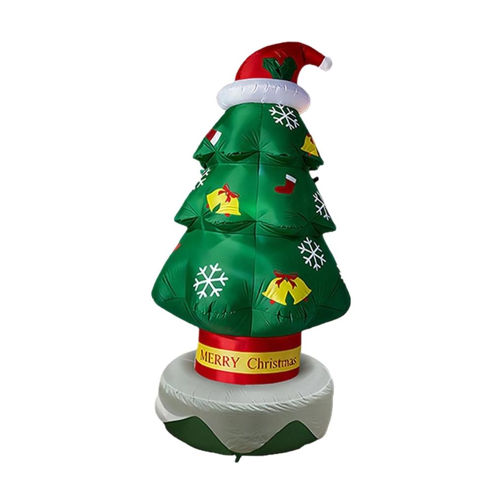 Lighted Up Inflatable Christmas Tree Outdoor Weatherproof Polyester Sculpture for Kids Gift Party Decoration