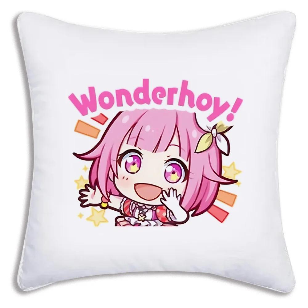 Game Manga Anime Otori Emu Chibi Pillow Covers Cartoon Sofa Decorative Home Double-sided Printing Short Plush Cute Cushion Cover