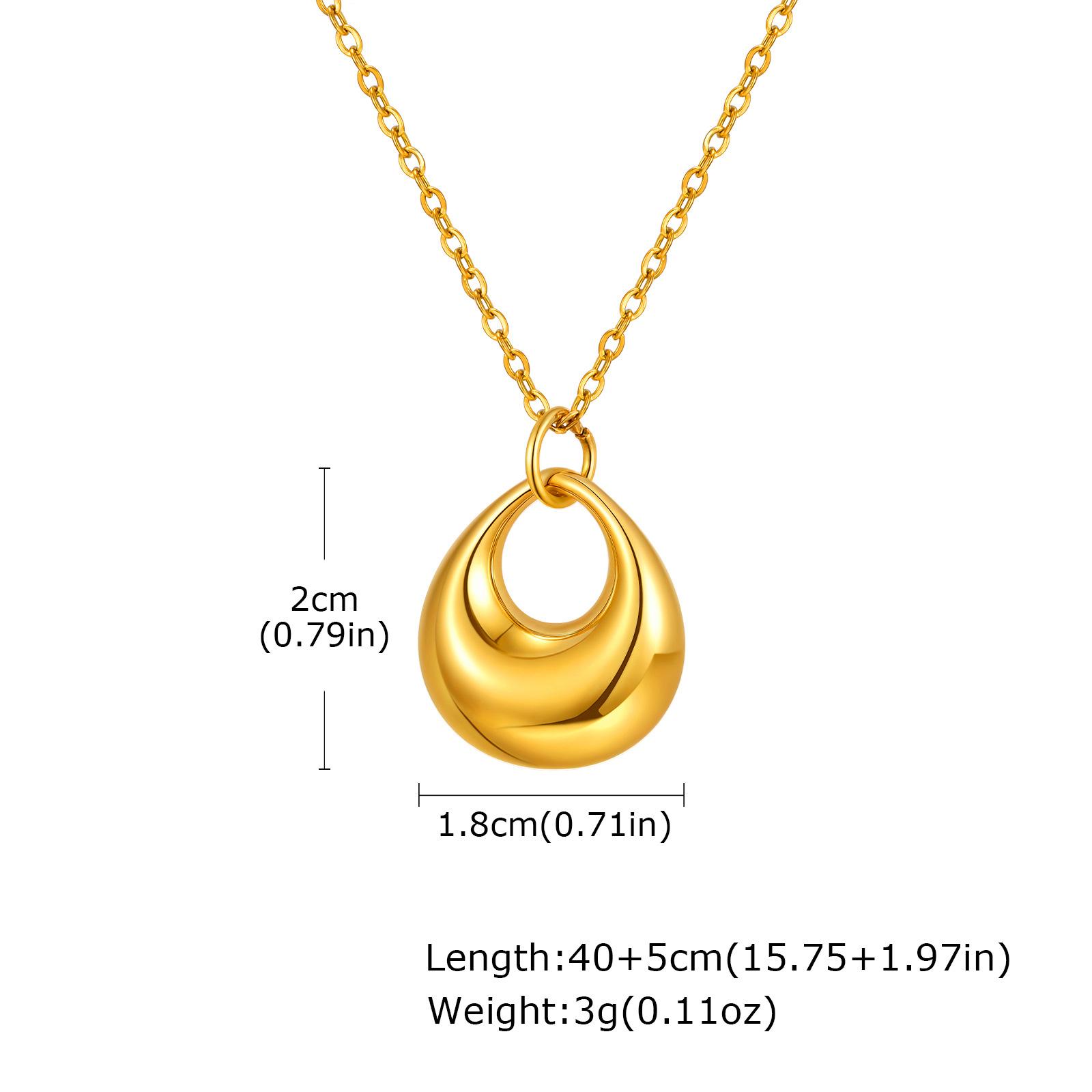 Fashion Jewelry Accessories, Stainless Steel Geometric Gold Pendant Necklace Women 2119