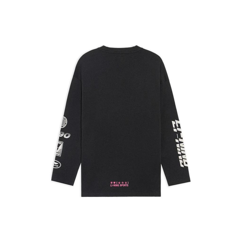 Li Ning China Li Ning T Shirts Men's Black Crew Neck Moderate Straight Fit AHSS123-1