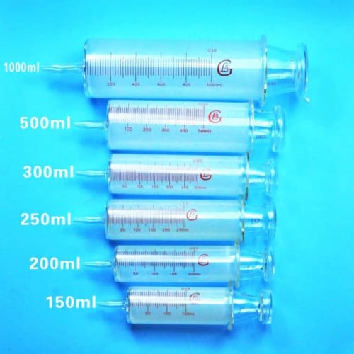 Glass Syringe Glass Enema Sausage Device Large Diameter Glass Sample Extraction Injector 150ml/200ml/300ml/500ml (300ml)