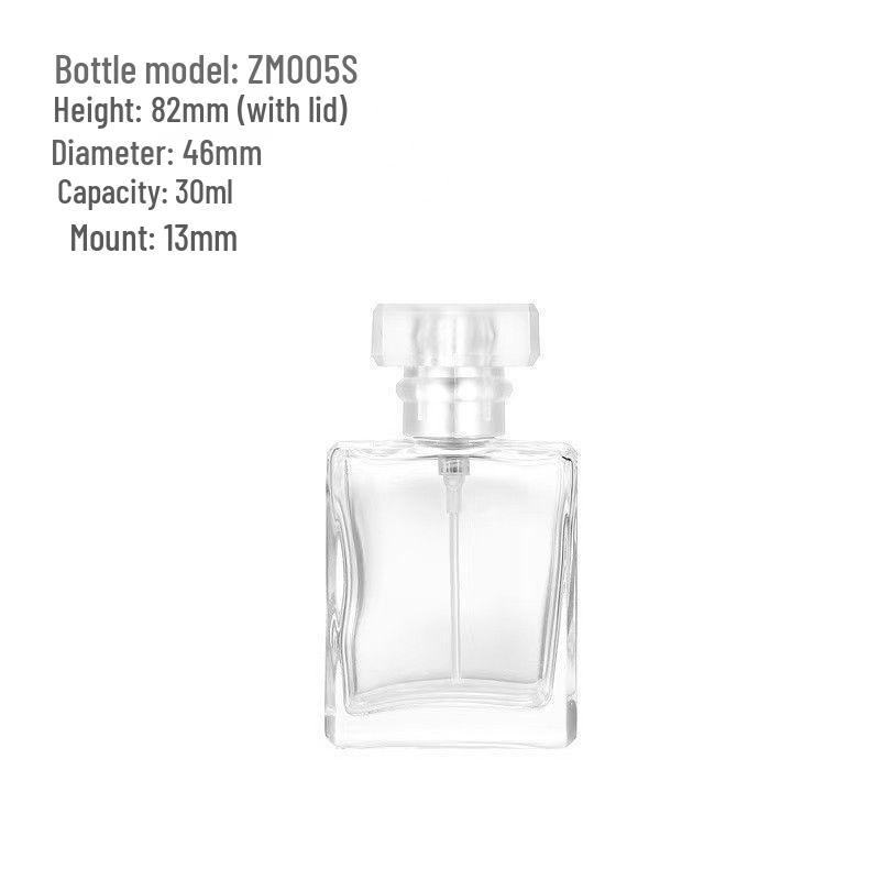 Transparent 100ml Square Perfume Bottle with Snap-on Dispenser