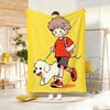 Cartoon Style Pets Warm Companionship Throw Lightweight 240G Flannel Blanket Soft Skin-Friendly For Summer Cooling