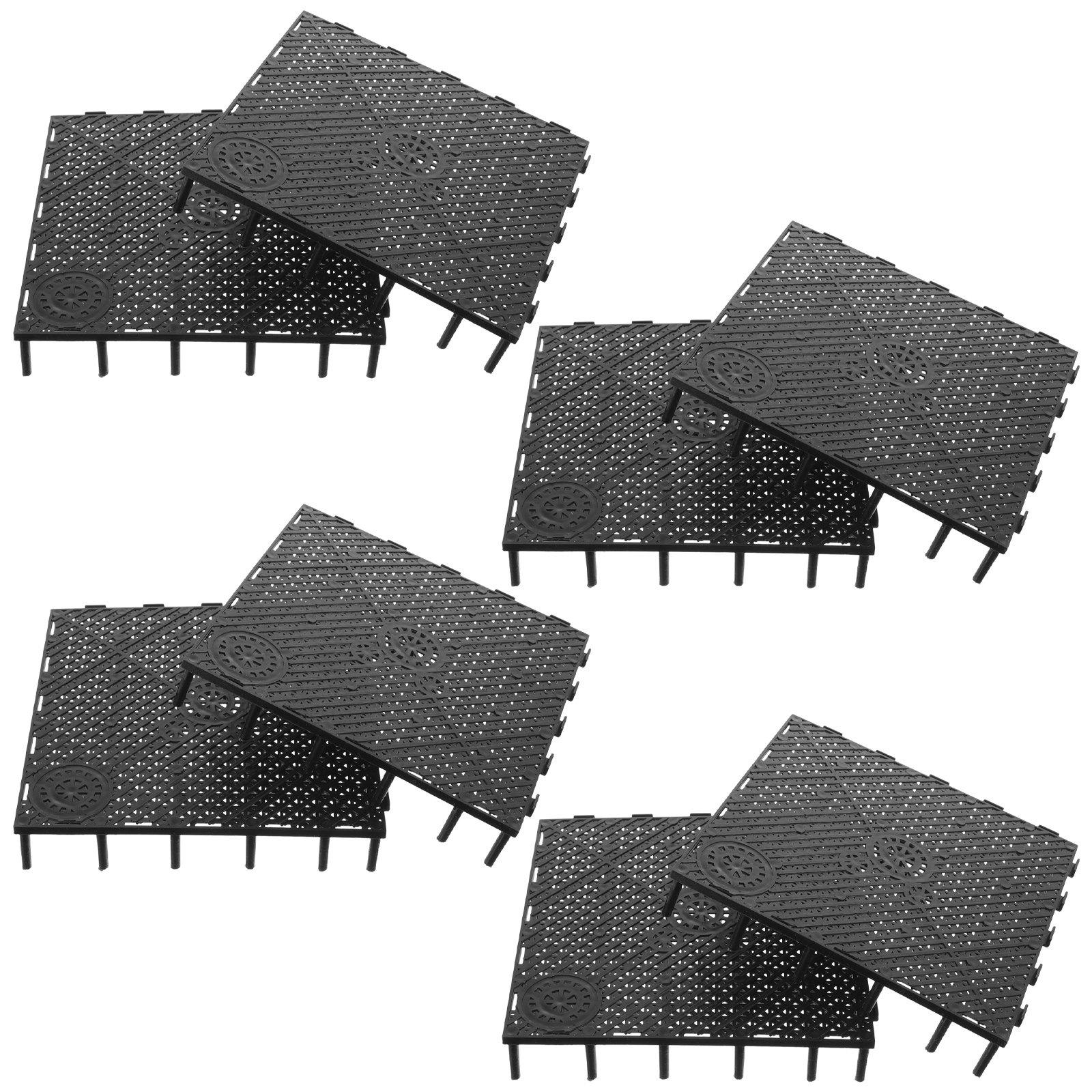 

10Pcs Fish Tank Bottom Filter PVC Splicing Combination Fish Tank Isolation Plate Aquarium Grid Bottom Filter Black 15X15X2.7CM