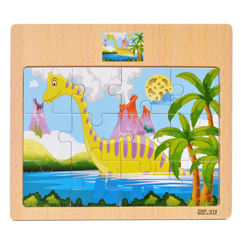 New Wooden 12 Piece Puzzle Puzzle Infant and Child Educational Early Education Toys Animal Traffic Wooden Puzzle Toys