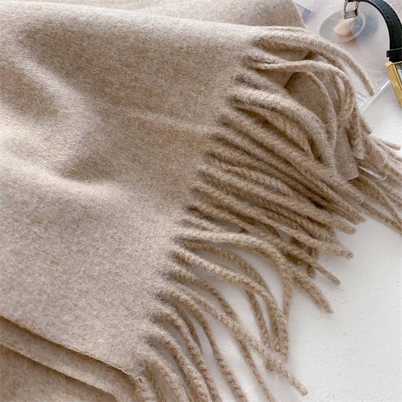 2025 Winter Wollschal für Damen Langer Warmer Kaschmirschal Hijab Einfaches Damen Schal Wickeltuch Weibliches Pashmina Bandana Kopftücher Neu