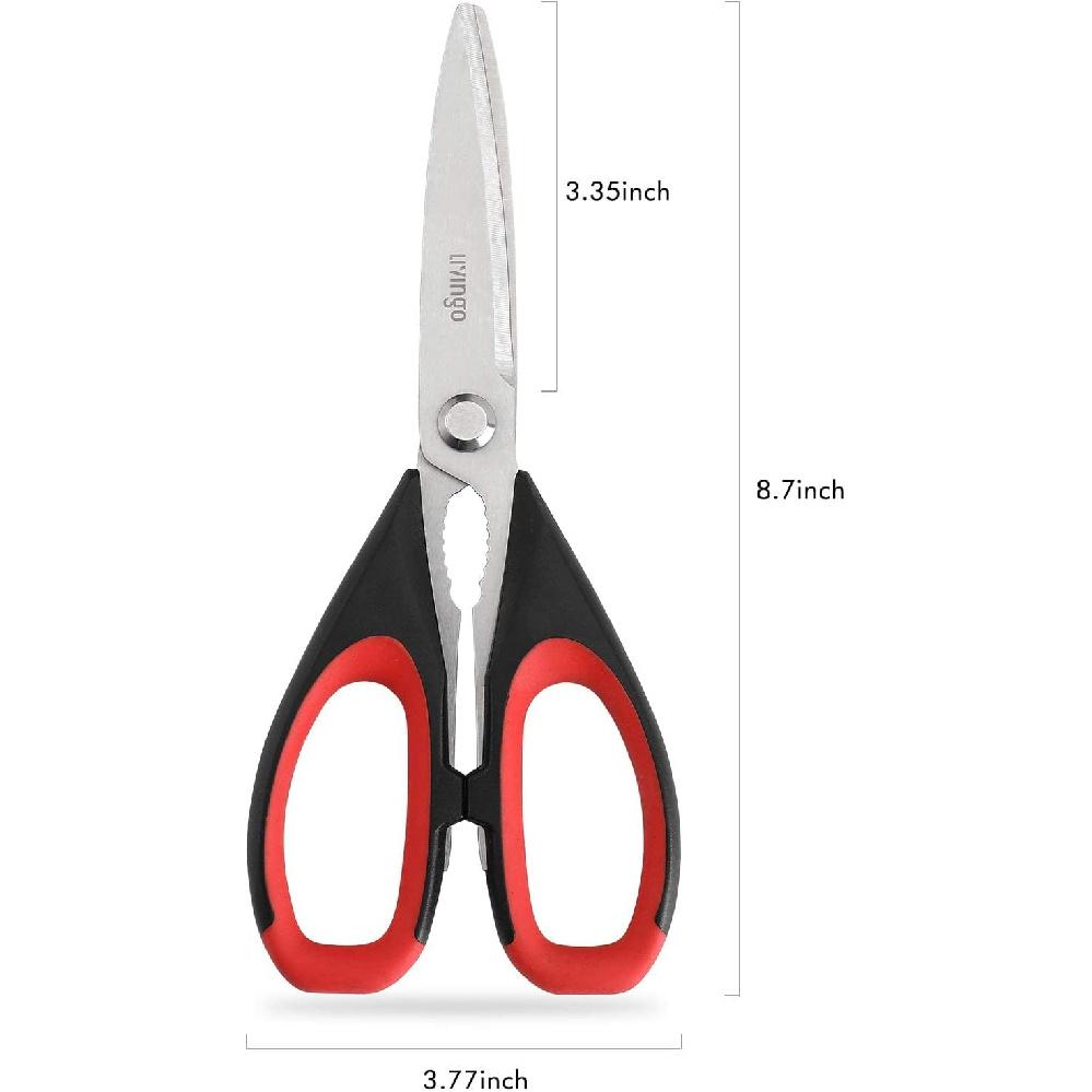 LIVINGO Kitchen Scissors Heavy Duty, 8.5 inch Dishwasher Safe Ultra Sharp Premium Heavy Duty Kitchen Shears, Multi Purpose Cooking Scissors Stainless