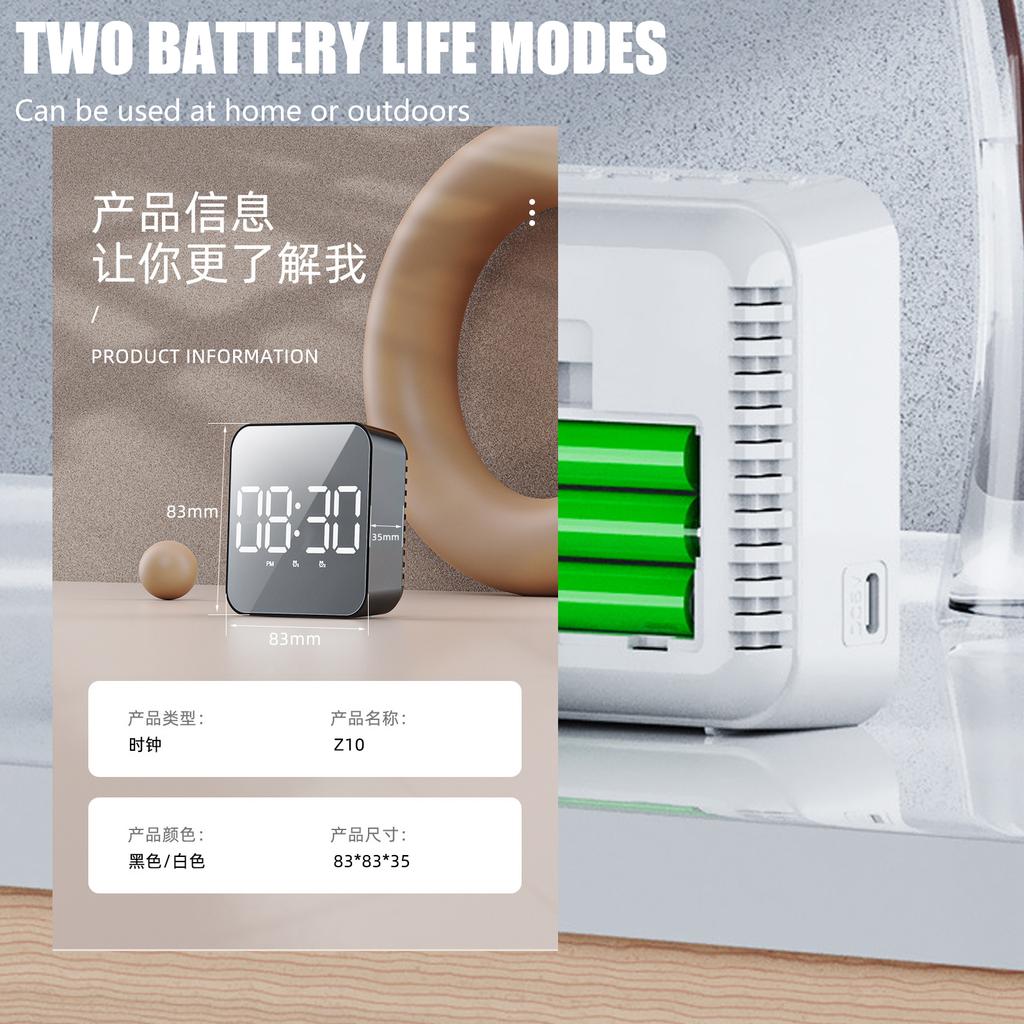 Modischer LED Digitalspiegelwecker mit Sprachsteuerung, Alarm, Zeitanzeige und Temperaturanzeige für Studenten, Tischuhr