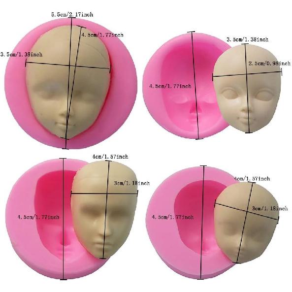 3D Doll Head Baby Face Silicone Cake Molds Model Handmade Soap Clay Plaster Mold Fondant Chocolate Gummy Biscuit Sugar Craft Mould DIY Cake