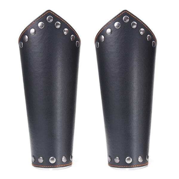 2 Pack Faux Leather Arm Guards Medieval Knight Bracers Leather Gauntlet Wrist XUF
