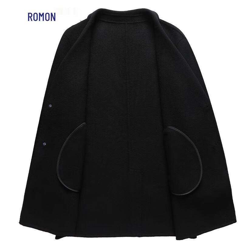 Romon Men's 100% Merino Wool Mid-Length Double-Sided Coat