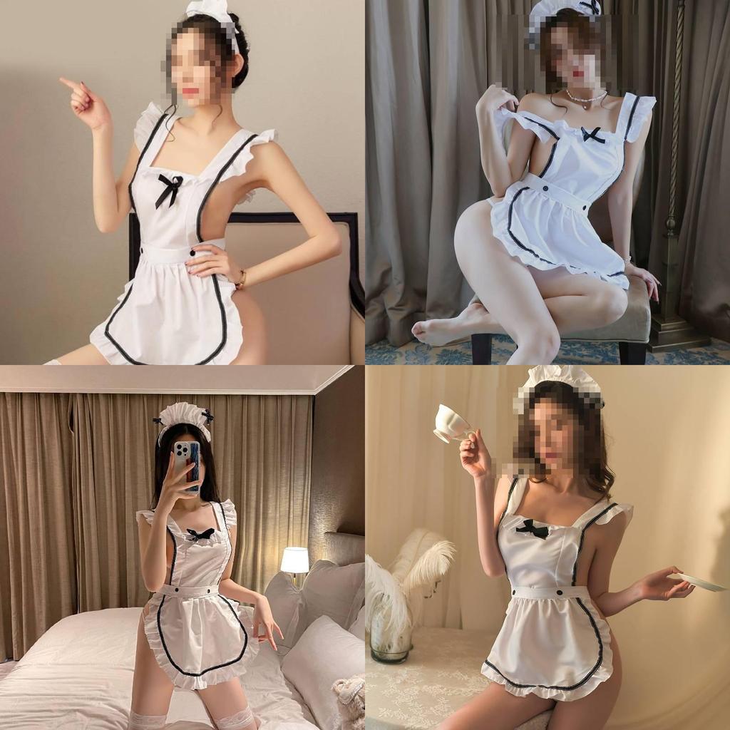 Elegant Polyester Maid Costume Sexy Role-playing Lingerie For Women One Size