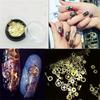 Gold Time Gear Flowers Nail Sequins 3D Flakes Manicure Decor Hollow Metallic