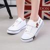 Children's Shoes2026Children's bear canvas shoes, fashionable student white shoes, boys' and girls' Velcro sneakers