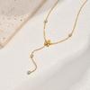 Accessories Stainless Steel Flower Y-Shaped Necklace, Exquisite Versatile Women'S Daily Versatile Accessories 2504