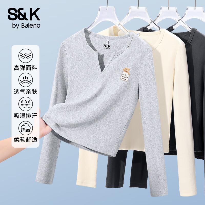 Baleno Women s S&K V-Neck Long Sleeve T-Shirt L