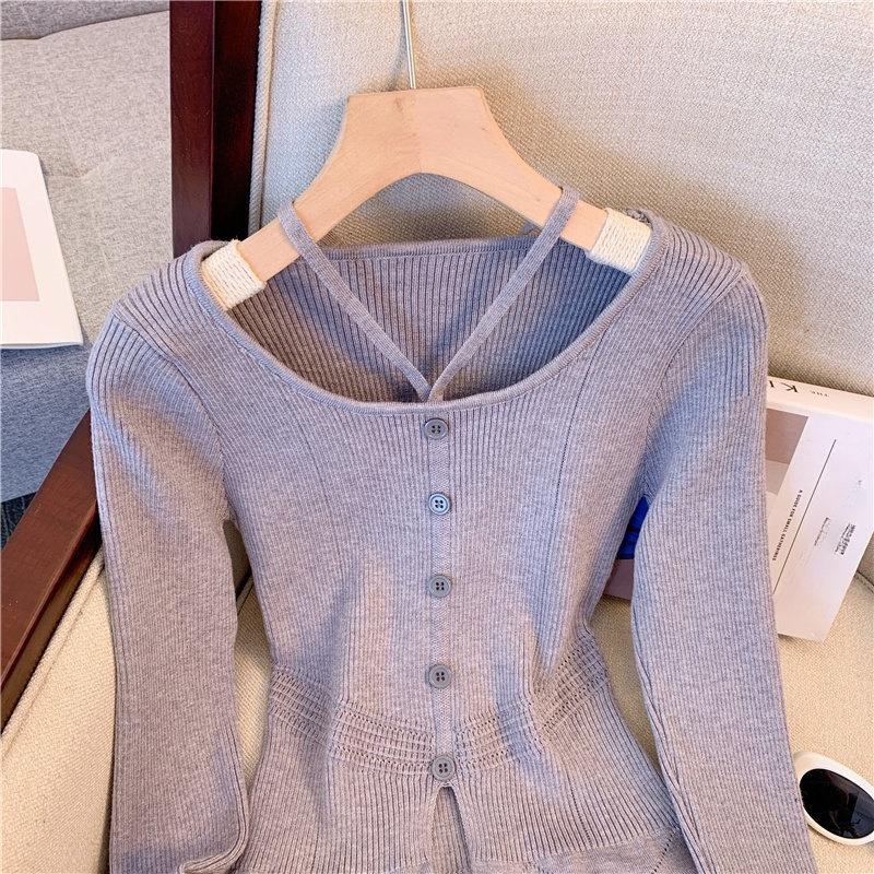 Spring 2026 Women's Halter Neck Long Sleeve Stylish Top