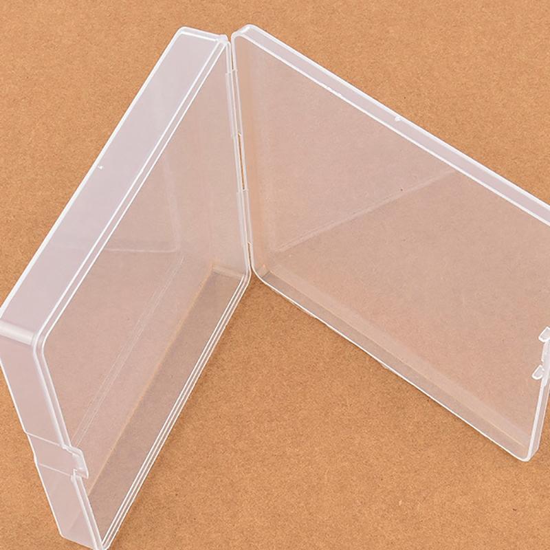 Mini Plastic Box Square Transparent Packing Box Dustproof Durable Id Card Parts Storage Box