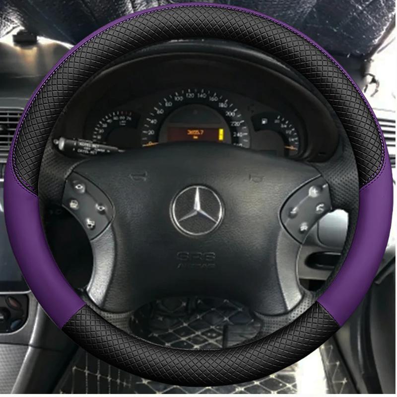 CQW1 Accessories Microfiber Leather DIY Car Steering Wheel Cover For Mercedes Benz W203 C-Class 2001-2007 Car Interior