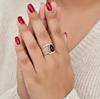 Pear Cut Black Onyx Ring, 925 Solid Sterling Silver, Minimalist Statement Ring for Women