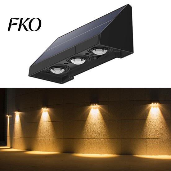 Solar Courtyard Lighting Fence Light, Outdoor Wall Washer Waterproof Large Capacity Battery Lights Lamp, Garden Street Balcony Yard Stairs Decor