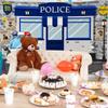 2D Cartoon Police Station Backdrop with Police Car & Wanted Posters