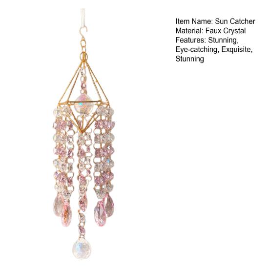 Faux Crystal Suncatcher Wind Chimes for Outside, Prisms Window Hanging Rainbow Maker for Garden Home Indoor Outdoor Decor