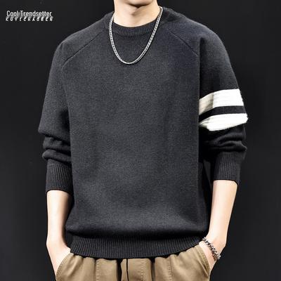 2025 Retro-Pullover mit Farbblock und Rundhalsausschnitt für Herren - Hochwertige Strickware für Herbst/Winter