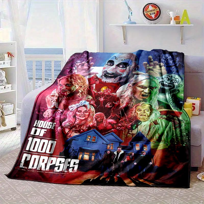 Clown Horror Decke Flanelldecke für Bett, Sofa, Camping, Wandern, Picknick Zubehör, Geschenk für Familie Fan Geschenke