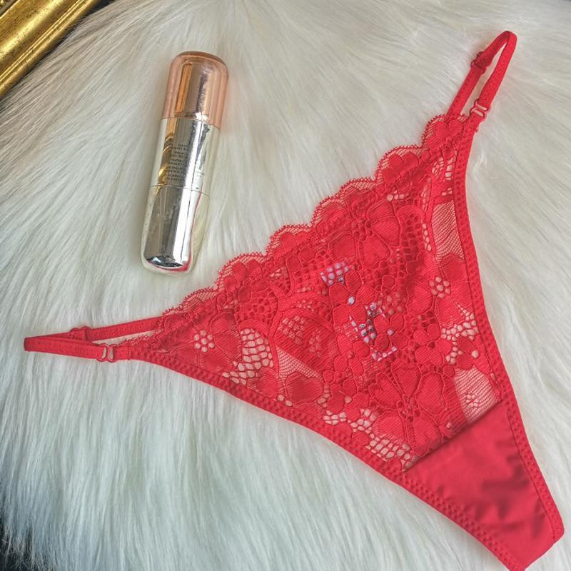 CINOON Dámské kalhotky Sexy krajková tanga G-Strings Dámské spodní prádlo s nízkým pasem Kalhotky francouzského stylu Erotické spodní prádlo Hollow Out spodky