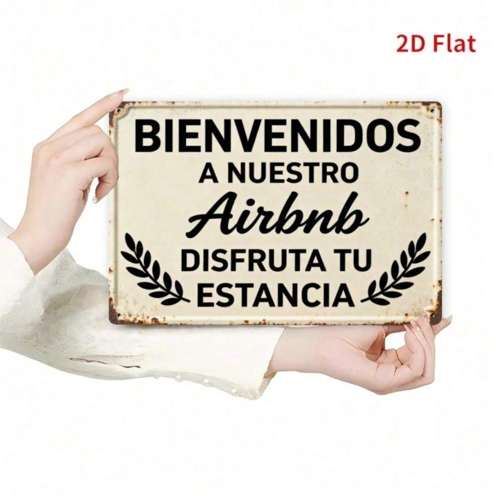 

Metal Poster Wall Art Bienvenidos a Nuestro Airbnb Decor Gift for Farmhouse