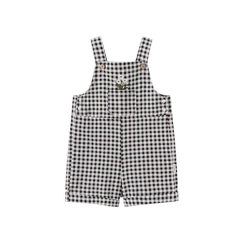 Baby Girls  Plaid Suspender Shorts 90
